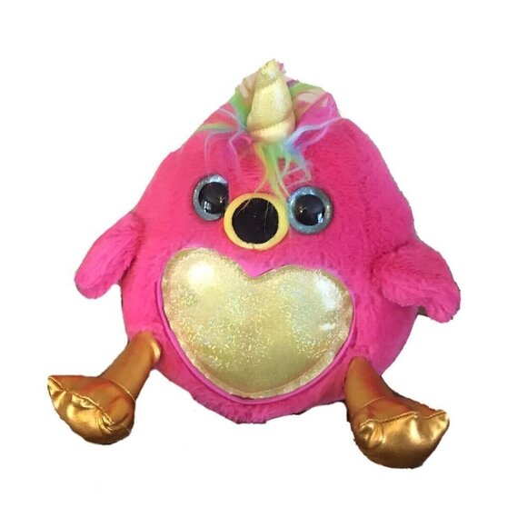 Bird Unicorn Plush Stuffed Animal Pink Yellow Heart 10 Inch Toy Valentine Easter - Picture 1 of 7